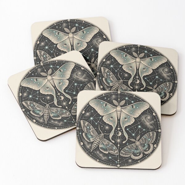 Item preview, Moths as Constellations Vintage Star Chart Engraving designed and sold by Czajnikolandia.