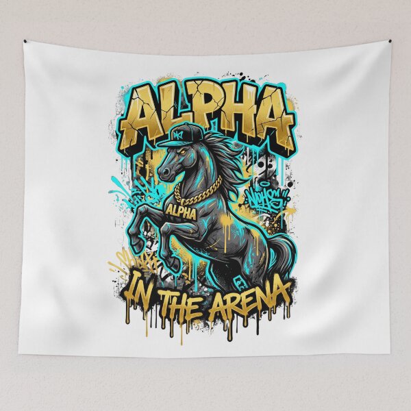 Item preview, Alpha in the Arena — Bold Graffiti Street Horse Tee v3 designed and sold by CornishPixiPony.