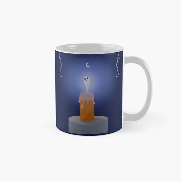 Item preview, Spooky Candle Ghost Under the Moon | Cute Halloween Witchy Night Illustration designed and sold by ☽ Moonroot Cottage ☾.