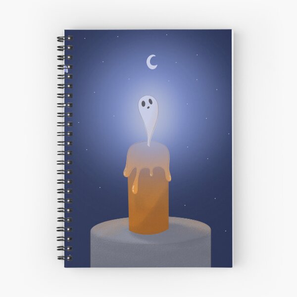 Item preview, Spooky Candle Ghost Under the Moon | Cute Halloween Witchy Night Illustration designed and sold by ☽ Moonroot Cottage ☾.