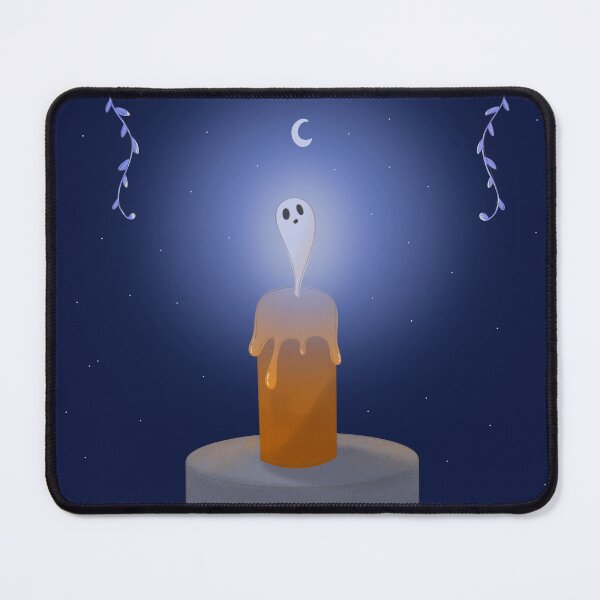 Item preview, Spooky Candle Ghost Under the Moon | Cute Halloween Witchy Night Illustration designed and sold by ☽ Moonroot Cottage ☾.