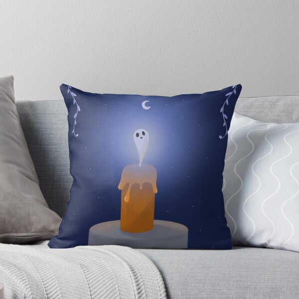 Item preview, Spooky Candle Ghost Under the Moon | Cute Halloween Witchy Night Illustration designed and sold by ☽ Moonroot Cottage ☾.