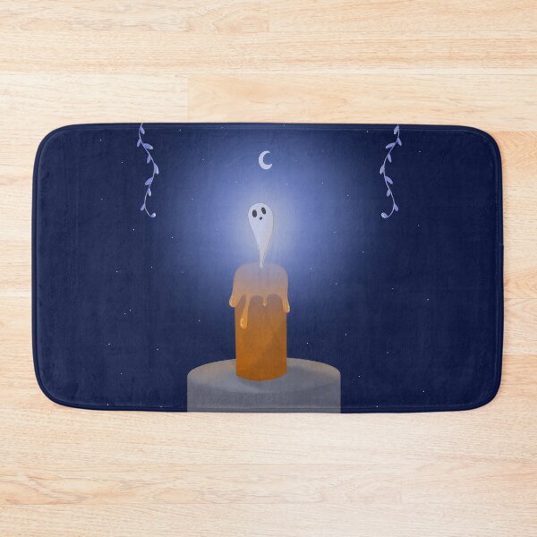 Item preview, Spooky Candle Ghost Under the Moon | Cute Halloween Witchy Night Illustration designed and sold by ☽ Moonroot Cottage ☾.