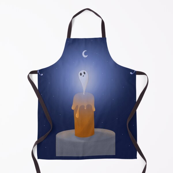 Item preview, Spooky Candle Ghost Under the Moon | Cute Halloween Witchy Night Illustration designed and sold by ☽ Moonroot Cottage ☾.