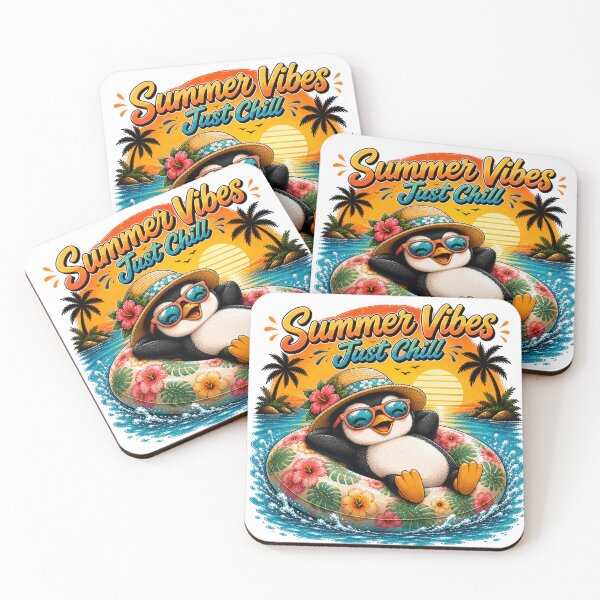 Item preview, Summer Vibes Just Chill – Cute Penguin Floatie | Funny Tropical Beach Cartoon designed and sold by LittleGinnyArt.