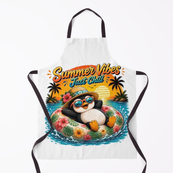 Item preview, Summer Vibes Just Chill – Cute Penguin Floatie | Funny Tropical Beach Cartoon designed and sold by LittleGinnyArt.