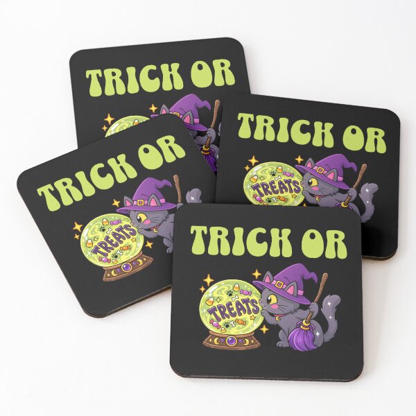 Item preview, Trick or treats, witch cat looking into Crystal ball designed and sold by BritishDelights.
