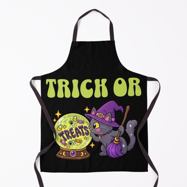 Item preview, Trick or treats, witch cat looking into Crystal ball designed and sold by BritishDelights.