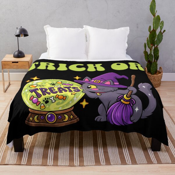Item preview, Trick or treats, witch cat looking into Crystal ball designed and sold by BritishDelights.