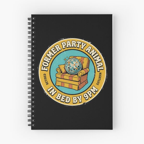 Item preview, Former Party Animal In Bed By 9PM Retro Badge designed and sold by DuckOddity.