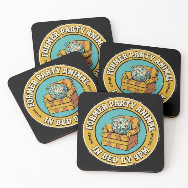 Item preview, Former Party Animal In Bed By 9PM Retro Badge designed and sold by DuckOddity.