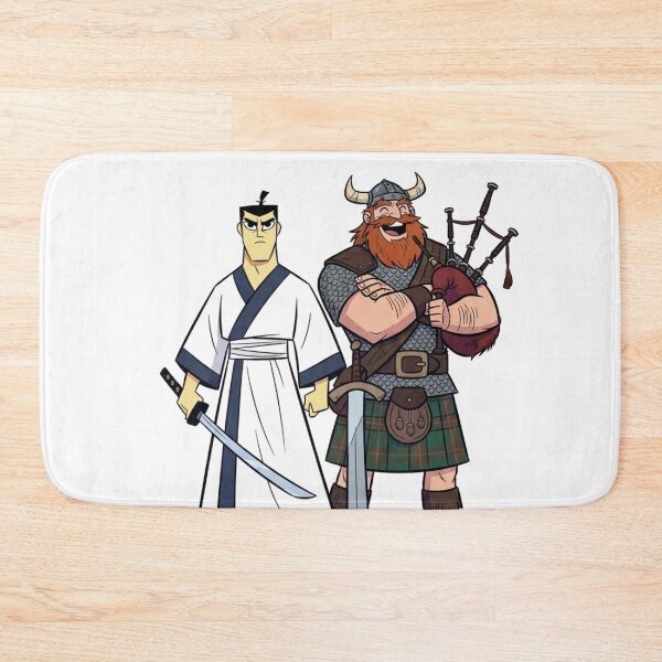 Item preview, Samurai Jack and The Scotsman Cartoon Illustration - Adventures Across Time Fan Art designed and sold by FreakToons.