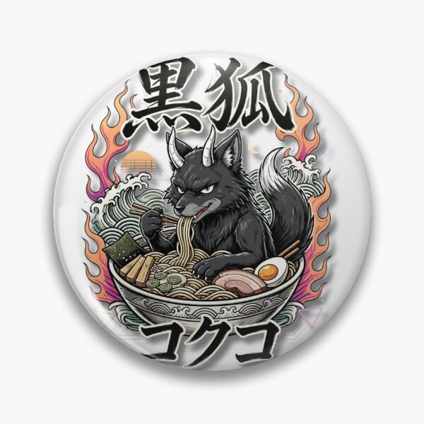 Item preview, Kokuko Black Fox Oni Eating Ramen - Japanese Streetwear Ramen Bowl designed and sold by Neurospicy Trolls.