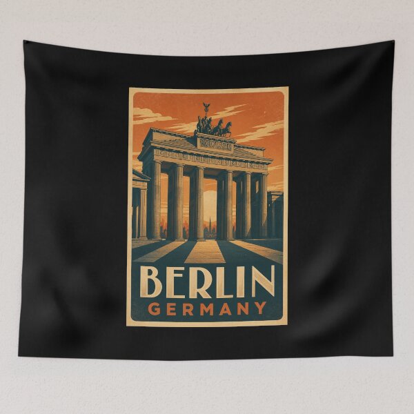 Item preview, Vintage Berlin Germany Travel Art – Retro City Skyline Souvenir designed and sold by AMICO77.