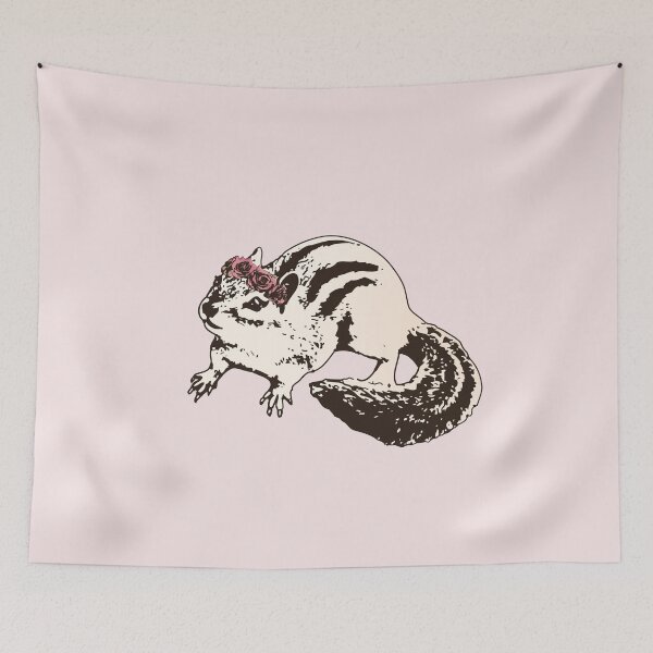 Item preview, Flower Princess - Sepia-Toned Chipmunk with Floral Crown designed and sold by LittleMissTyne.