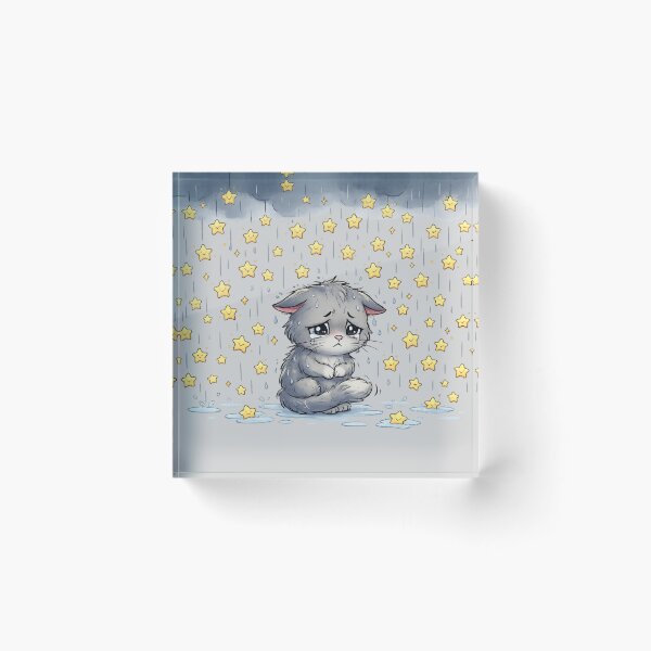 Item preview, Sad Kitten Under a Rain of Stars designed and sold by lungpleecha.