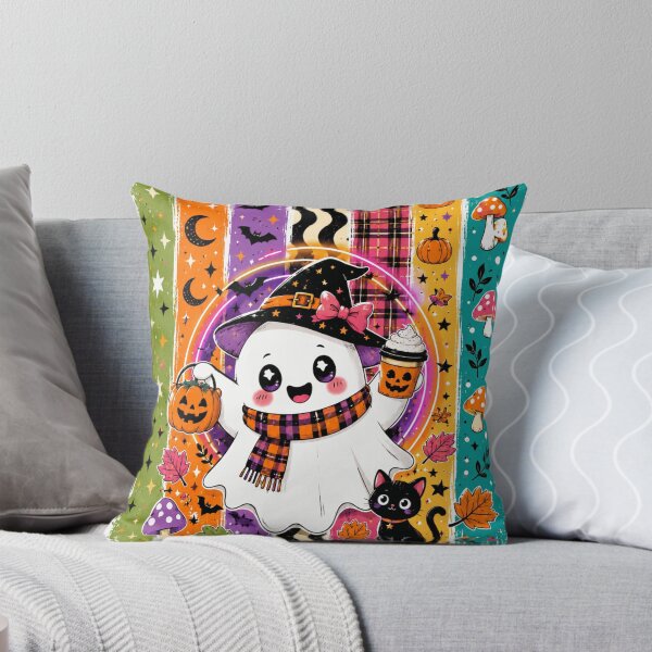 Item preview, Kawaii Ghost With Pumpkin Latte designed and sold by sanaeshoop.