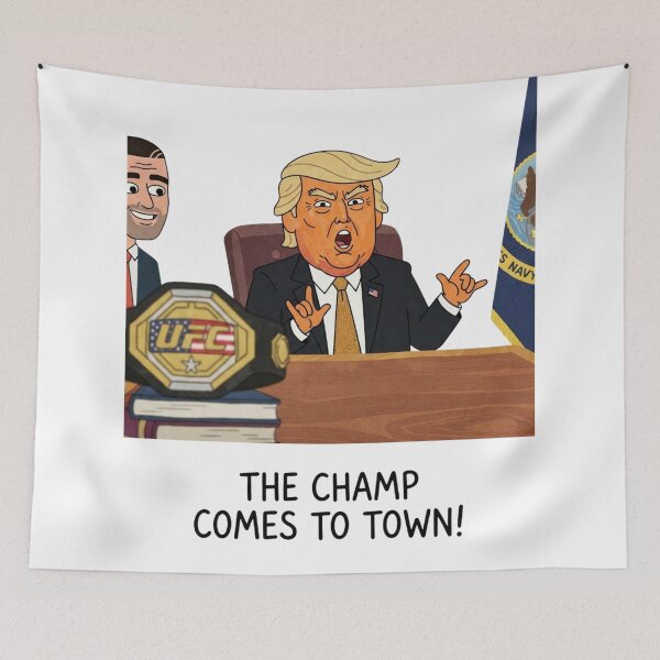 Item preview, Donald Trump UFC Championship Belt Cartoon - The Champ Comes To Town Art designed and sold by annaarthk.
