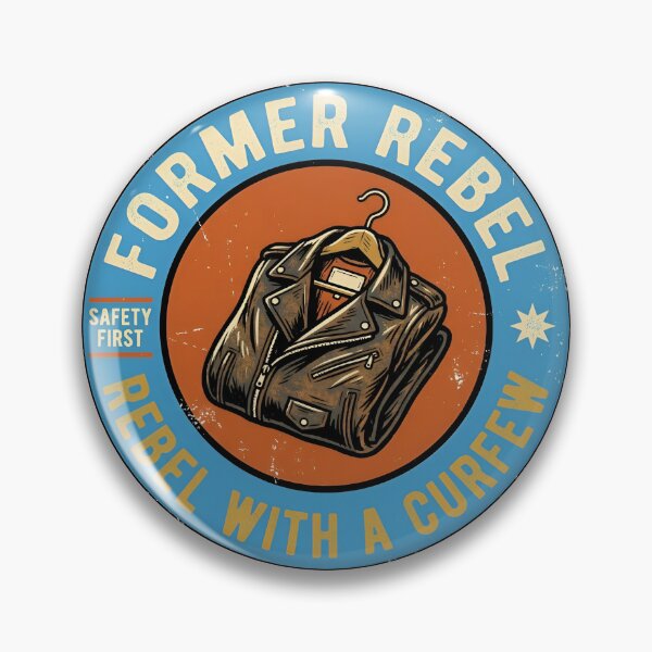 Item preview, Former Rebel With A Curfew Vintage Badge designed and sold by DuckOddity.