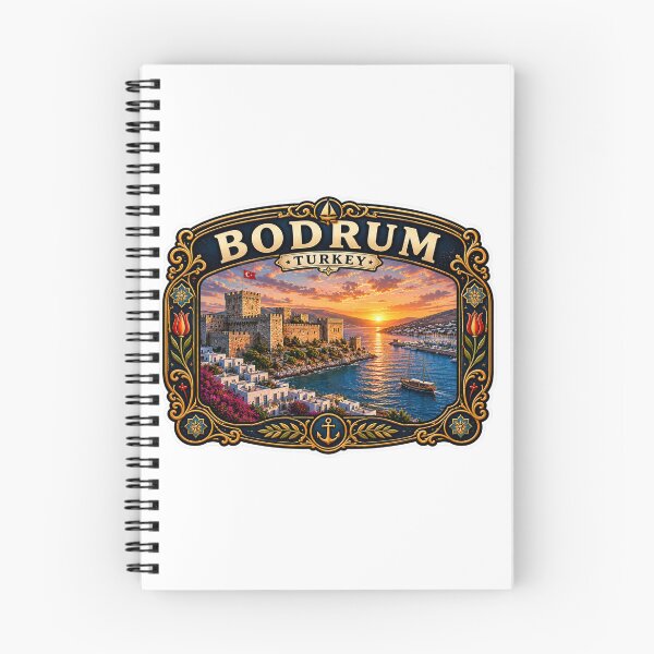 Item preview, Bodrum Turkey Vintage Travel Badge | Aegean Coast Castle Retro Souvenir Sticker designed and sold by DreamPaw Studio.