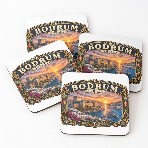 Item preview, Bodrum Turkey Vintage Travel Badge | Aegean Coast Castle Retro Souvenir Sticker designed and sold by DreamPaw Studio.