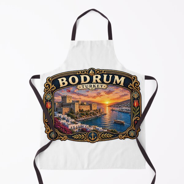 Item preview, Bodrum Turkey Vintage Travel Badge | Aegean Coast Castle Retro Souvenir Sticker designed and sold by DreamPaw Studio.
