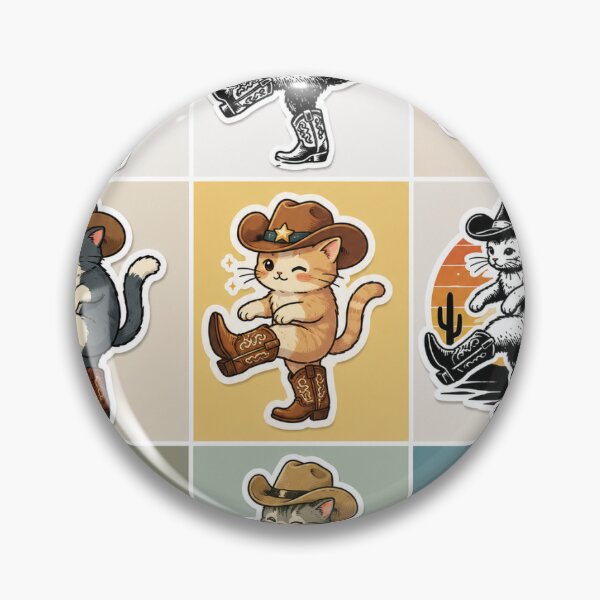 Item preview, Cute Cowboy Cats Western Vintage Pattern Grid designed and sold by DKSH1234.