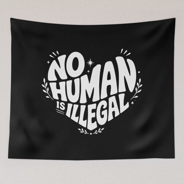Item preview, No Human Is Illegal Heart, Keep The Immigrant, Social Justice, Racial Equality, Anti Racist, Political designed and sold by Cchotlan.