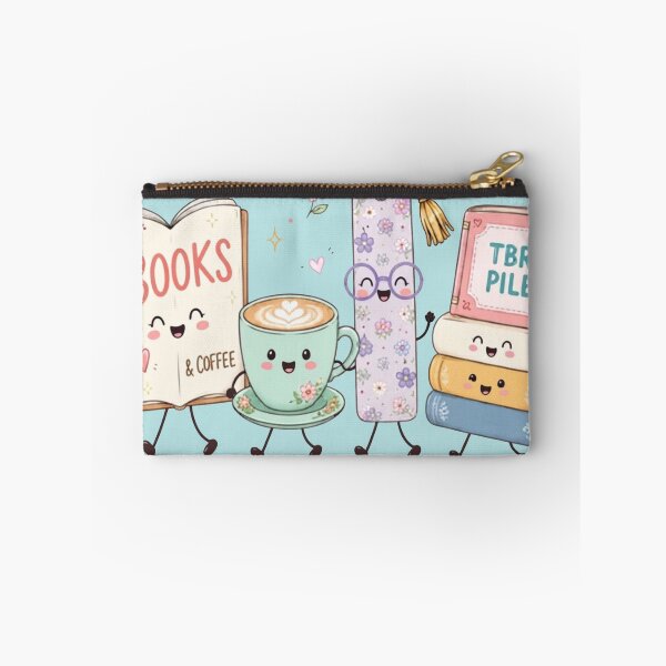 Item preview,  Cute Books Coffee and TBR Pile Kawaii Bookworm Art designed and sold by sanorastyle.