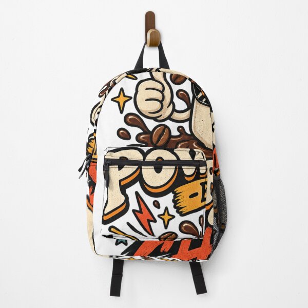 Item preview, Powered by Coffee & Chaos Retro Coffee Mug Funny Coffee Lover Design designed and sold by ArhaanFashions.