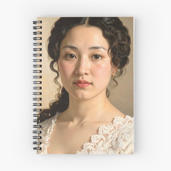 Item preview, Vintage Classical Asian Woman Oil Painting Portrait designed and sold by BetweenForms.
