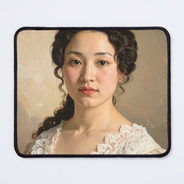 Item preview, Vintage Classical Asian Woman Oil Painting Portrait designed and sold by BetweenForms.