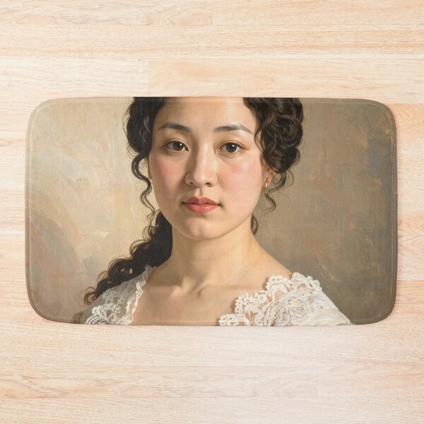 Item preview, Vintage Classical Asian Woman Oil Painting Portrait designed and sold by BetweenForms.