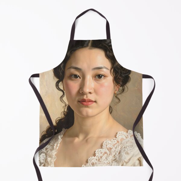 Item preview, Vintage Classical Asian Woman Oil Painting Portrait designed and sold by BetweenForms.