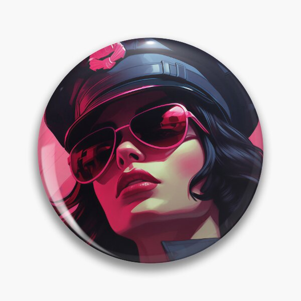 Item preview, Cyberpunk Police Woman in Pink Light designed and sold by DavideXyz.