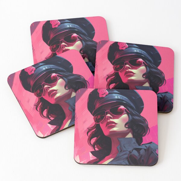 Item preview, Cyberpunk Police Woman in Pink Light designed and sold by DavideXyz.