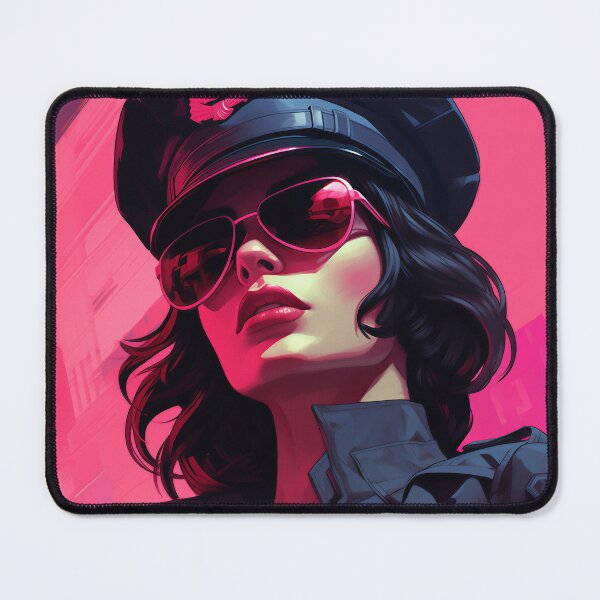 Item preview, Cyberpunk Police Woman in Pink Light designed and sold by DavideXyz.