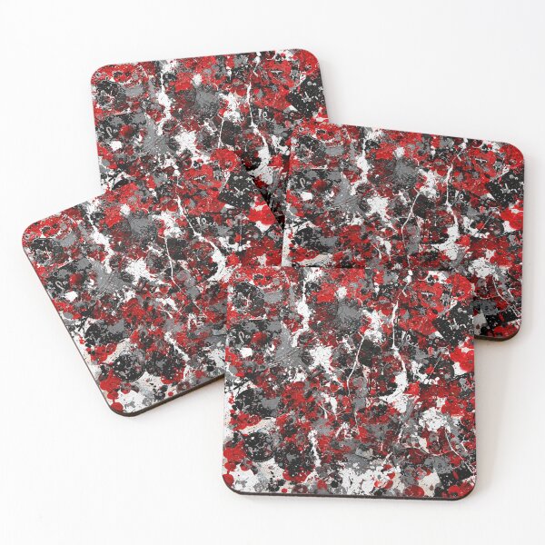Item preview, Crimson Red and Black Paint Splatter Abstract Art designed and sold by THE SPLATTERED HAUS BY SAGE BANKS.