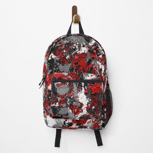 Item preview, Crimson Red and Black Paint Splatter Abstract Art designed and sold by THE SPLATTERED HAUS BY SAGE BANKS.