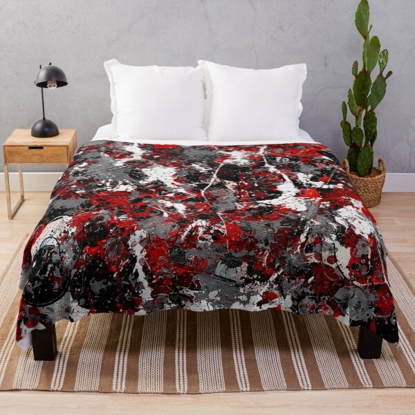 Item preview, Crimson Red and Black Paint Splatter Abstract Art designed and sold by THE SPLATTERED HAUS BY SAGE BANKS.