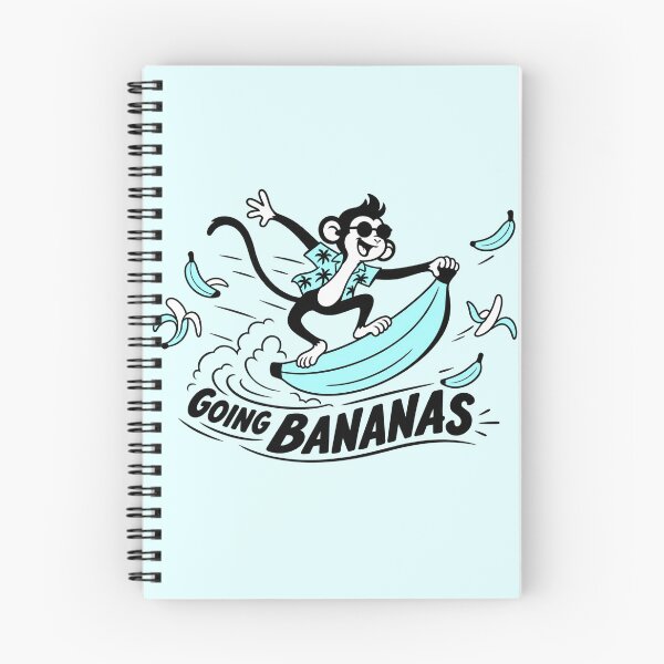 Item preview, Going Bananas Surfing Monkey Funny Illustration designed and sold by VIVID COLORS CLUB.