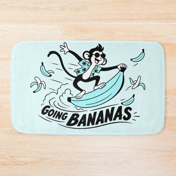 Item preview, Going Bananas Surfing Monkey Funny Illustration designed and sold by VIVID COLORS CLUB.