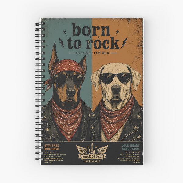 Item preview, Born To Rock Cool Dogs Vintage Biker designed and sold by Arezaali.