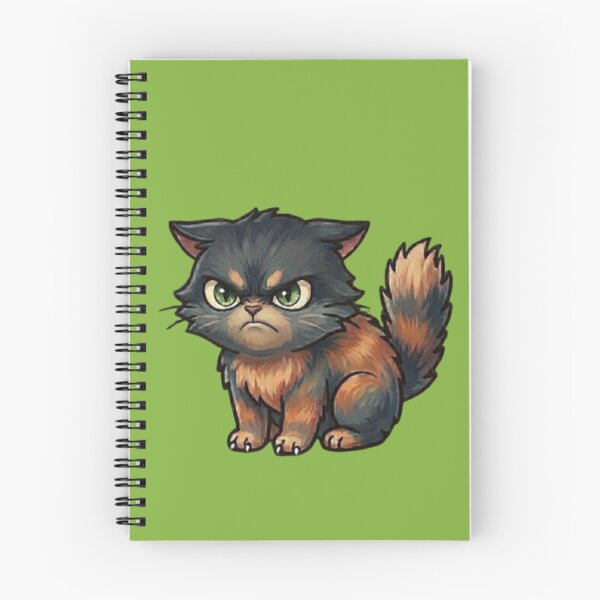 Item preview, Grumpy Fluffy Kitten-Minimalist Brown and Black Cat designed and sold by Northern Glow Art.