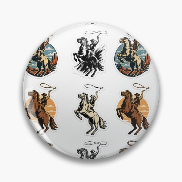Item preview, Vintage Western Cowboy Riding Horse Rodeo Illustration designed and sold by DKSH1234.