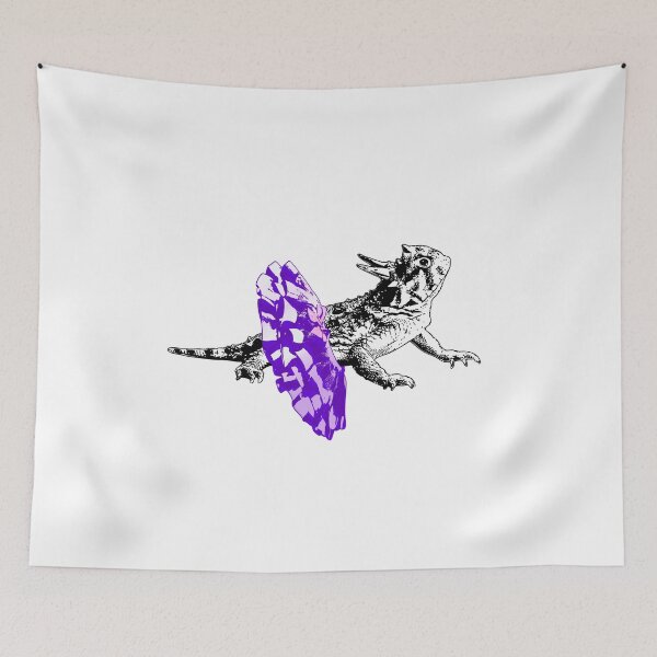 Item preview, Tiny Dancer - Black and White Horned Lizard Wearing a Tutu designed and sold by LittleMissTyne.