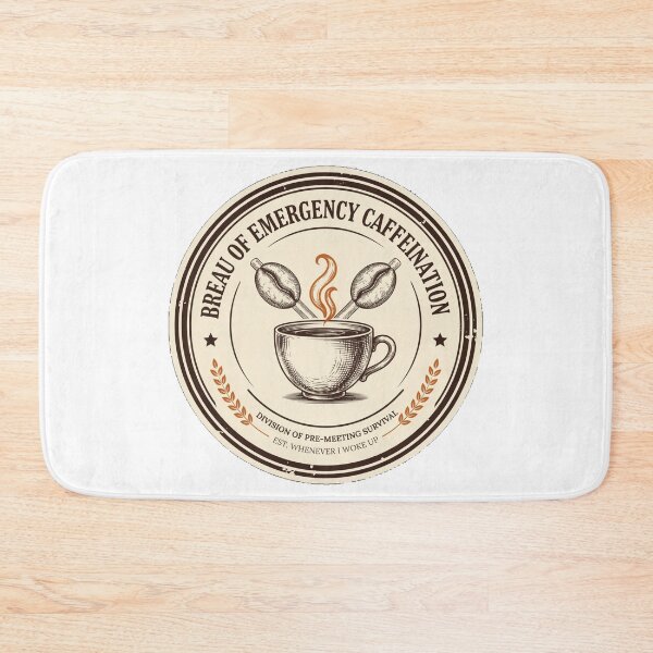 Item preview, Bureau of Emergency Caffeination - Funny Coffee Lover Badge designed and sold by HeeShirt.