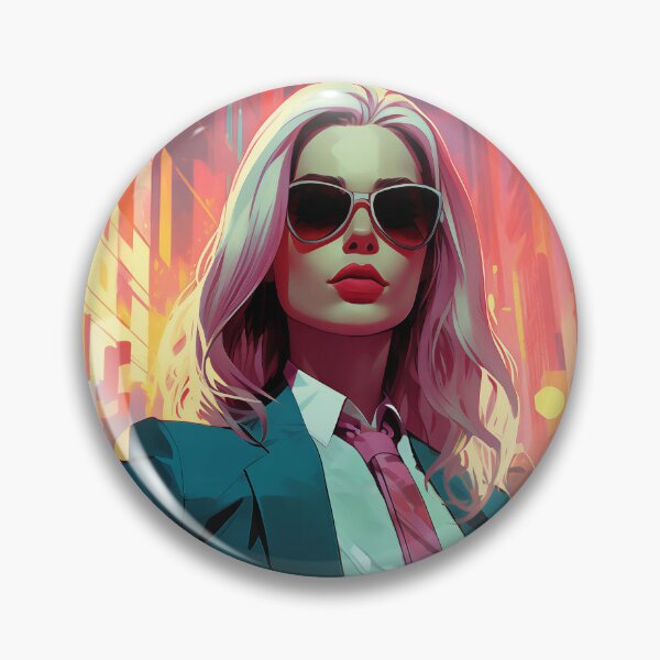 Item preview, Blonde Businesswoman in a Neon Street designed and sold by DavideXyz.