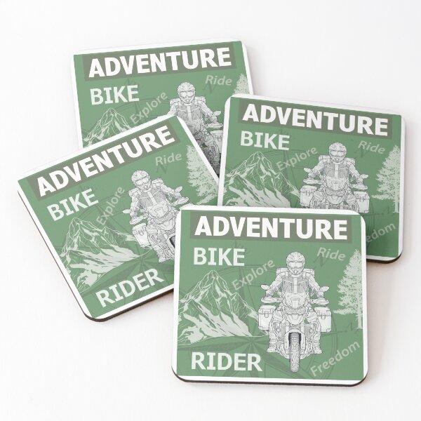 Item preview, Adventure Bike Rider Green and White Silhouette Tone designed and sold by Wild Studio Designs.
