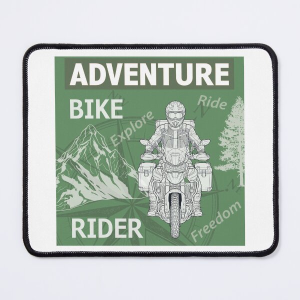 Item preview, Adventure Bike Rider Green and White Silhouette Tone designed and sold by Wild Studio Designs.